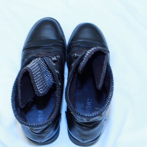 Report Size 8.5 Brown Faux Leather Lace Up Embellished NYLES Cap Toe Combat Boot - Picture 12 of 13